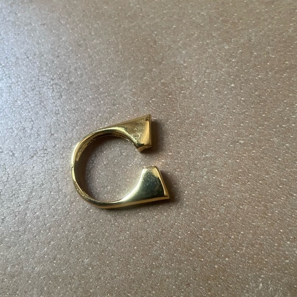 Gold plated Brass bar ring adjustable fashion - Picture 6 of 6